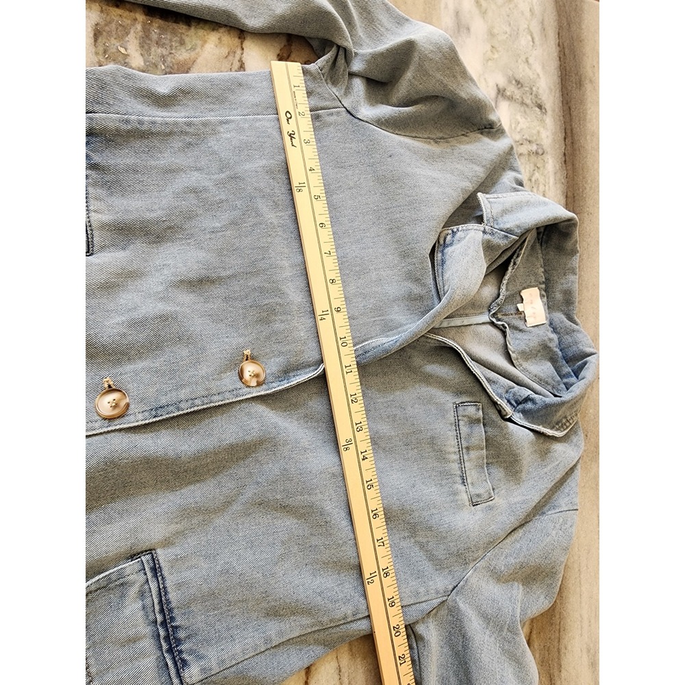 Entro Boutique Womens Light Wash Denim Blazer Jacket Size M‎ 100% Cotton Blue - Picture 8 of 9